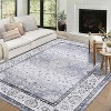 Washable Vintage Area Rug, Low Pile Foldable Non-Slip Non-Shedding Ultra-Thin Floral Accent Carpet for Living Room Bedroom - 2 of 4