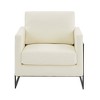 LeisureMod Lincoln Faux Leather Accent Chair with Black Steel Frame - 3 of 4