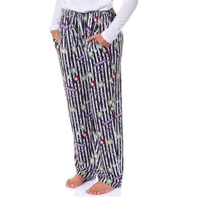 Beetlejuice Pajama Pants for Women Chibi Movie Character Print PJ Sleepwear Loungewear