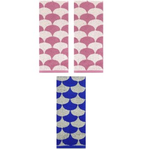 REGALWOVEN 3 Pack Geometric Pattern Soft Absorbent Cotton Hand Towels for Bathroom 13" x 29" - 1 of 4