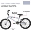 hykolity Freestyle BMX Bike 20 Inch Trick Bicycle for Kids Teen Adults, Carbon Steel Frame Bikes Ideal for Beginner to Advanced Riders, Black & Silver - 2 of 4