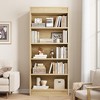 70.9 in Farmhouse Bookcase w/Double Fluted Design, 5 Tier Tall Bookshelf, Wooden Bookshelf Rustic Vintage Book Shelf for Office Library - 3 of 4
