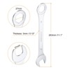 Unique Bargains CR-V 6-Point Ended Box 15 Degree Offset Open End Metric Thin Combination Wrench 2 Pcs - 2 of 4