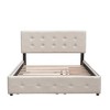 YOOCOZZ Queen Size Upholstered Platform Bed with 2 Storage Drawers and Twin XL Trundle - 2 of 4