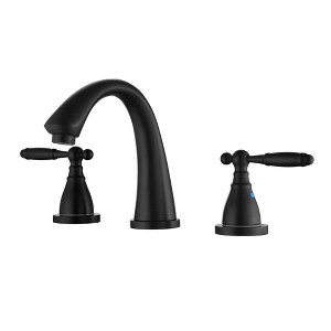 CLIHOME 8 in. Widespread 3-Hole 1.2 GPM Bathroom Faucet Faucet With Double-Handle - 1 of 4