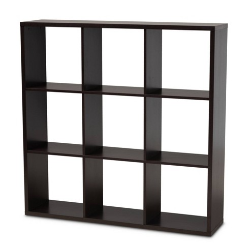 Janne 9 Cube Multipurpose Storage Shelf Dark Brown - Baxton Studio - image 1 of 4
