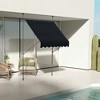 Resenkos Patio Awning, Outdoor Sun Shade Shelter Cover Awnings,6.5' x 4' Manual Retractable Awning, Non-Screw Patio Awning, Black - 2 of 4