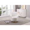 Okak Modern Swivel Barrel Accent Chair, Round Barrel Chairs with Gold Stainless Steel Base, for Living Room Bedroom - 2 of 4