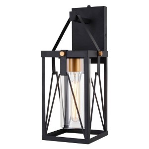 Vaxcel Evanston 1 - Light Wall Light in  Matte Black/Light Gold - 1 of 4