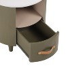 CAVINAS Round Nightstand with Storage Drawer, Modern Bedside Table with 1 Open Shelf, End Table with Curved Design for Bedroom - 2 of 4