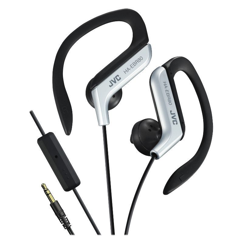 JVC® Sport In-Ear Ear Clip Sport Headphones with Microphone and Remote, HA-EBR80, 1 of 7