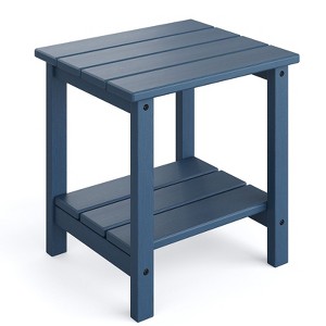 Outdoor Adirondack Side Table - HDPE Side Patio, All-Weather Resistant, Square Plastic Patio Table, Perfect for Garden and Porch - 1 of 4