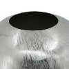 YONWAY Aluminum Oval Vase with Chiseled Layers Flower Arrangement Centerpiece in Silver Grey - Modern Home Decor  for Home & Office. - 3 of 4