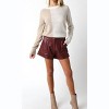 Women's Leather Shorts - OLIVACEOUS - 3 of 4