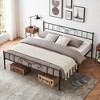 WhizMax King Size Metal Bed with Storage Space, King Bed Frame Platform with Headboard and Footboard, Mattress Foundation, No Box Spring Needed, Black - 4 of 4