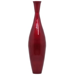 Uniquewise Tall 43 Inch Modern Narrow Trumpet Floor Vase - Elegant Home Decoration, Modern Accent Piece, Living Room Decor, Handcrafted Bamboo Art - 1 of 4