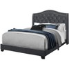 Monarch Specialties Bed Queen Size Platform Bedroom Frame Upholstered Velvet Wood Legs Grey Chrome Traditional - image 4 of 4