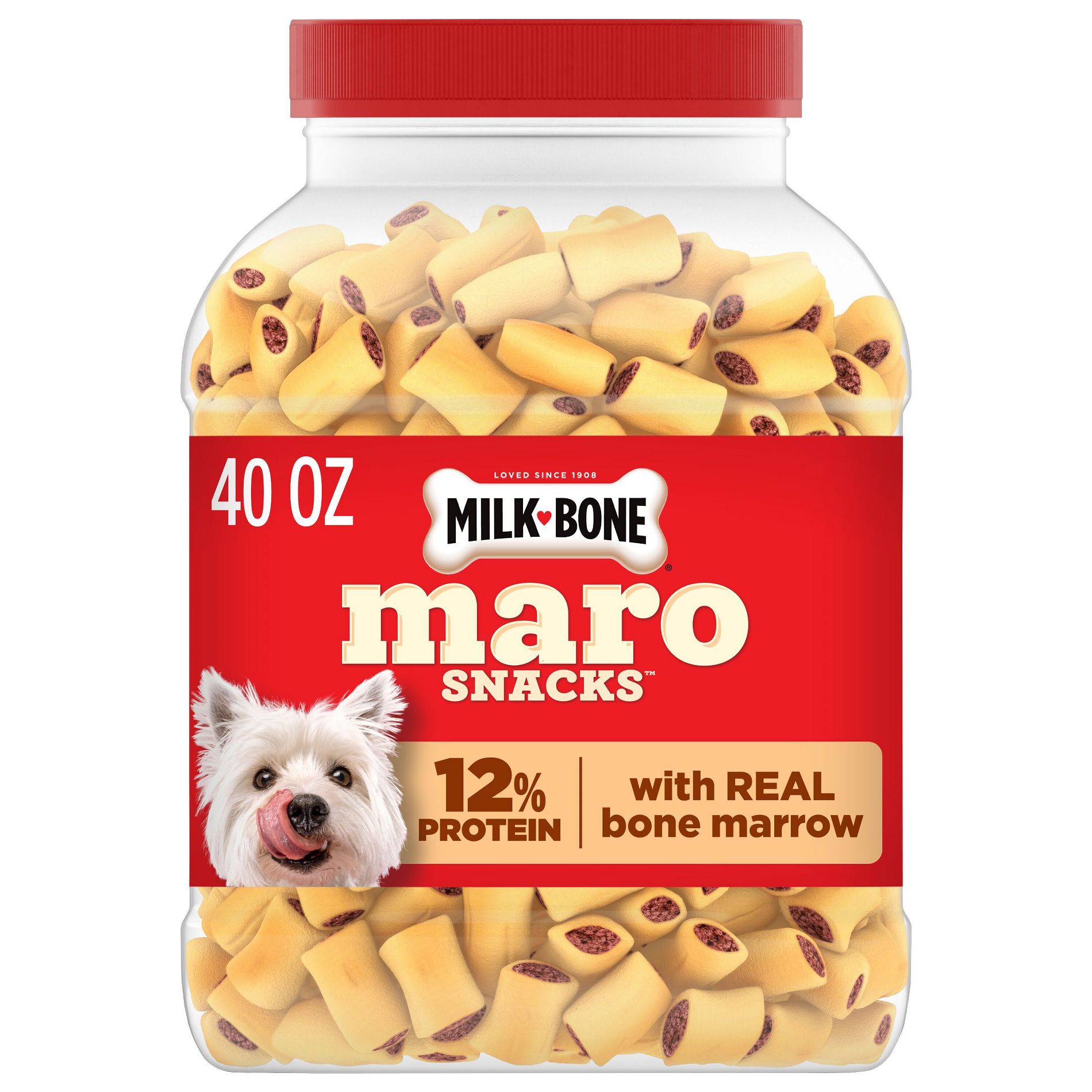 Milk-Bone MaroSnacks with Real Bone Marrow Canister Dog Treats - 40oz