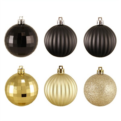 black and gold christmas balls