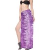 LA LEELA Women's Wraps Swimwear Cover up Sarong Wrap One Size Violet Dolphin - 2 of 4