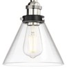360 Lighting Burke Industrial Modern Wall Light Sconce Black Brushed Nickel Hardwire 7 1/4" Fixture LED Clear Glass for Bedroom Bathroom Living Room - 3 of 4