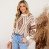Women's Diamond Stitched Drop Sleeve Sweater - Cupshe - 3 of 4