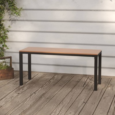 vidaXL Patio Bench 43.3 in. Steel and WPC Brown and Black