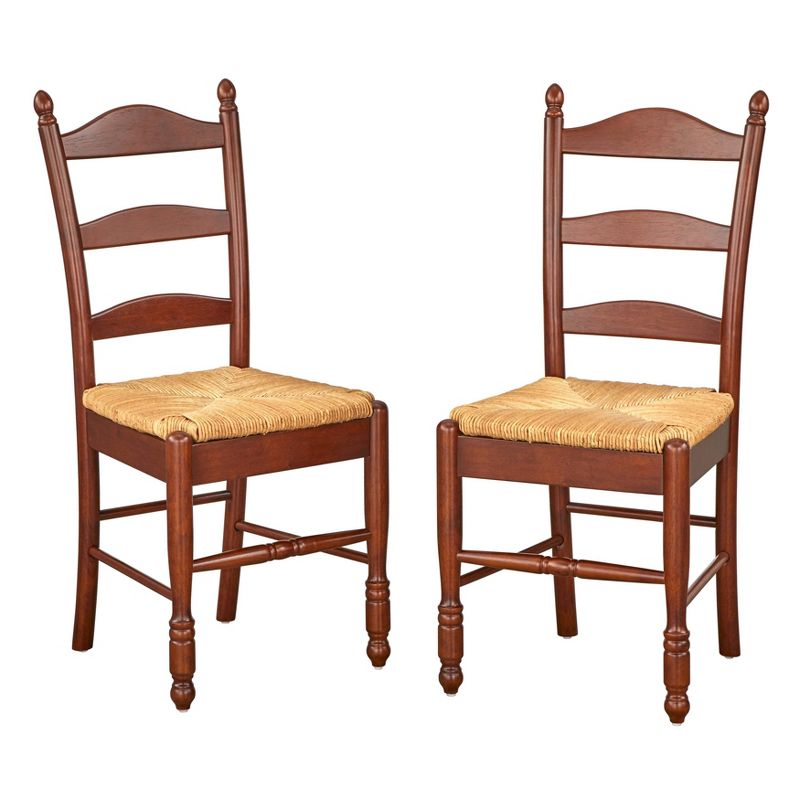 Set of 2 Ladder Back Dining Chairs - Buylateral, 1 of 6