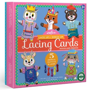 eeBoo: Woodland Friends Dress Up Lacing Cards- Set of 5 - 1 of 4