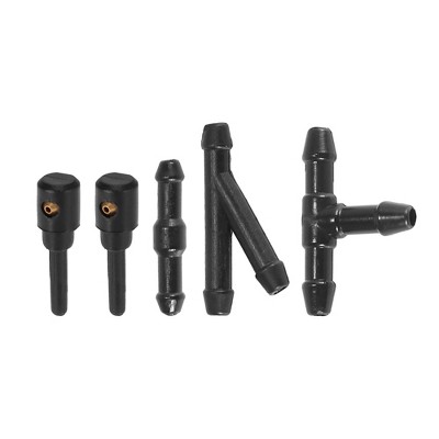 Unique Bargains Rear Windshield Washer Nozzles Fit for VW Golf Jetta with Hose Connector - Black Pack of 5