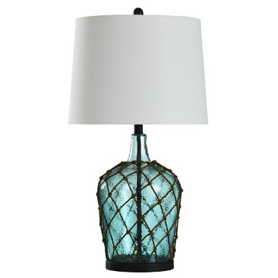 30" Cayos Rope Glass Table Lamp Blue - StyleCraft