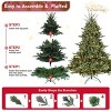 Green Artificial Christmas Tree with PE/PVC Mixed Branches, Warm White LED Lights, Fireproof PVC Material, Hinged Foldable Design with Sturdy Base - 3 of 4