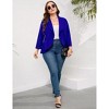 YESFASHION Plus Size Blazer for Women Open Front Cardigan Work Office Jacket Suit Blazer - 3 of 3
