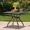 Austin Square Cast Aluminum Dining Table: Weather-Resistant, Umbrella Hole - Christopher Knight Home - 2 of 4