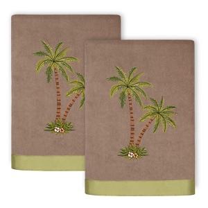 Linum Home Textiles 100% Turkish Cotton PALMERA Embellished Towel Set - 1 of 4