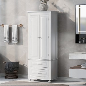 70"H/63"H Tall Storage Cabinet with Drawers and Adjustable Shelves for Bathroom/Office/Kitchen-ModernLuxe - 1 of 4