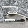 8x11 Rugs Non-Slip Ultra-Thin Vintage Area Rug Soft Faux Wool Carpet  Machine Washable Foldable Grey Rug with TPR Backing - 3 of 4