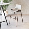 Zuo Modern Desi Barstool Set Of 2, 39" High Beige Faux Leather Seat With Walnut Finish Steel Frame - 2 of 4