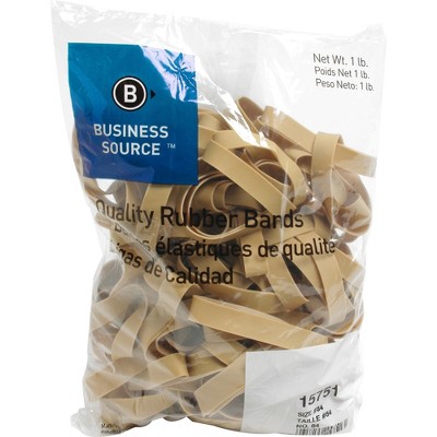 Business Source Rubber Bands Size 84 1 lb./BG 3-1/2"x1/2" Natural Crepe 15751