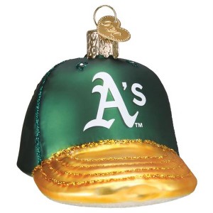 Old World Christmas Blown Glass Ornament for Christmas Tree, Oakland Athletics Baseball Cap - 1 of 3