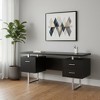 24" Black and Silver Computer Desk With Three Drawers - 2 of 4