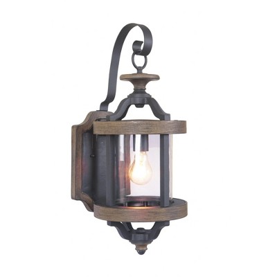 Craftmade Lighting Ashwood 1 - Light Wall Light in  Textured Black/Whiskey Barrel