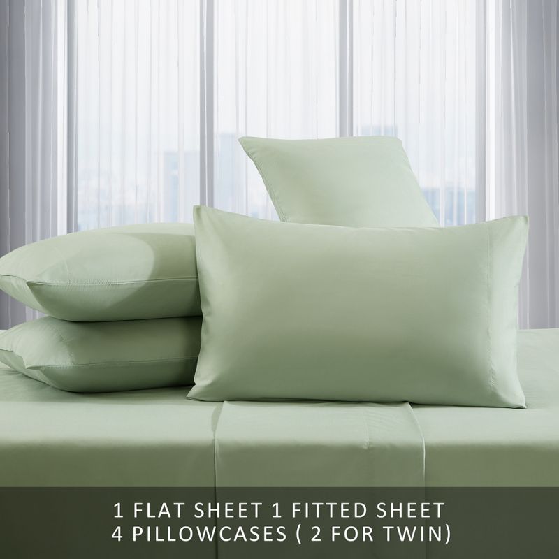 Kenneth Cole New York Brushed Microfiber Sheet Sets (Solid -Sage Green)-Twin, 5 of 9