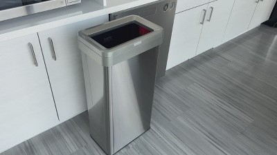21 Gallon Silver Stainless Steel Touchless Trash Can