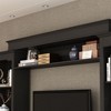 FUFU&GAGA White Wood Bookshelves TV Stand with Glass Door - 3 of 4
