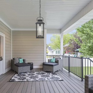 Vynxaria Outdoor Pendant Lights for Porch Black Exterior Chandelier for Gazebo Modern Outside Hanging Lanterns - 1 of 4