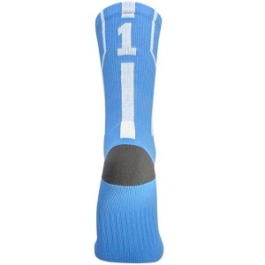 Mk Socks Player ID Jersey Number SINGLE Crew Sock - Columbia Blue, White - 1 of 1