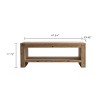 47" Rustic Solid Wood Coffee Table with Storage Shelf,2-Tier Rectangle Center Table for Living Room or Apartment-The Pop Home - 4 of 4