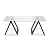  Metal Sawhorse legged Coffee Table in Black - Henn&Hart - 3 of 4