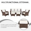 Outdoor 5 Pcs Furniture Set, Sectional Sofa Set with 5 Seaters, Sofas with Couch and Ottoman, Rattan Sofas with PE Cushions-Coolbibila - 4 of 4